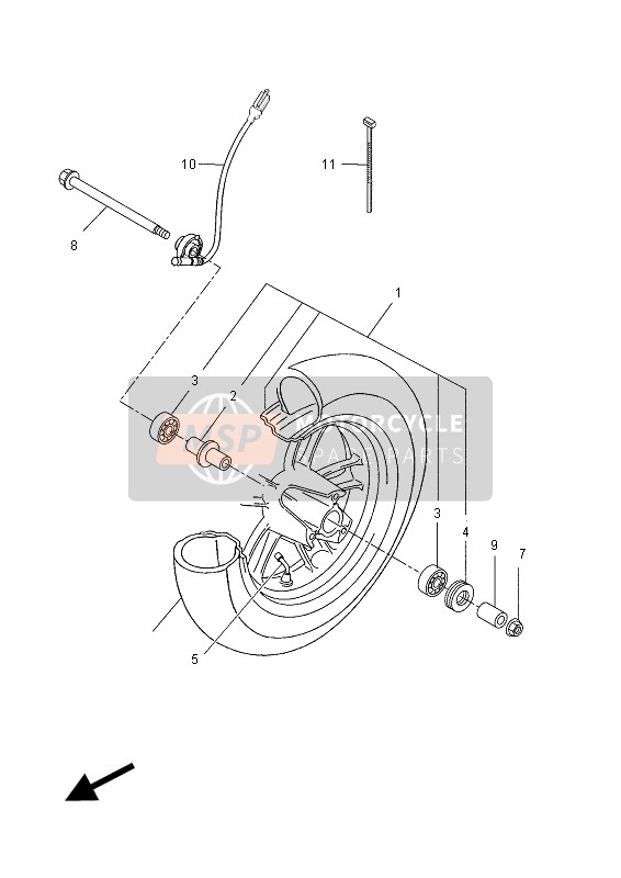 Yamaha YN50F 2012 Ruota anteriore per un 2012 Yamaha YN50F